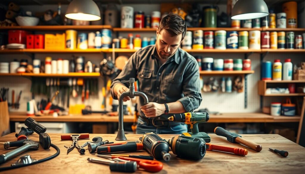 What Does a Handyman Do- a man working on a metal faucet